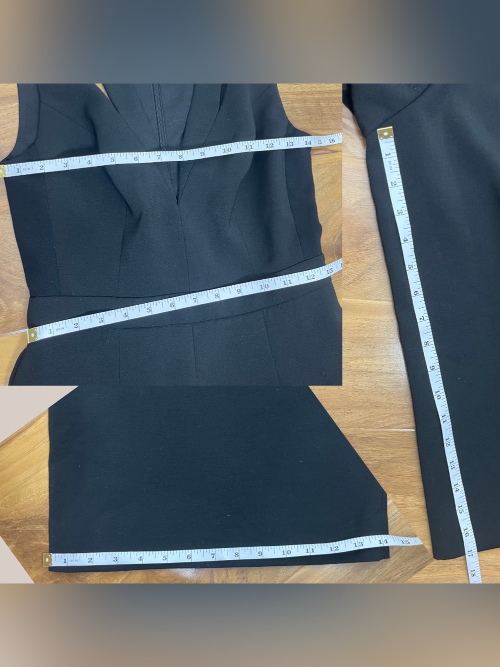 BCBGMaxAzria Black VNeck Wide Leg Jumpsuit Culotte Cropped Tailored Capris Sz XS - Picture 9 of 9